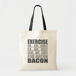 Exercise eggs are sides bacon tote bag