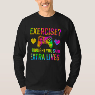 Exercise Extra Lives Video Game Controller Retro T-Shirt