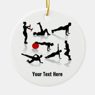 Exercise Figures (personalised) Ceramic Tree Decoration