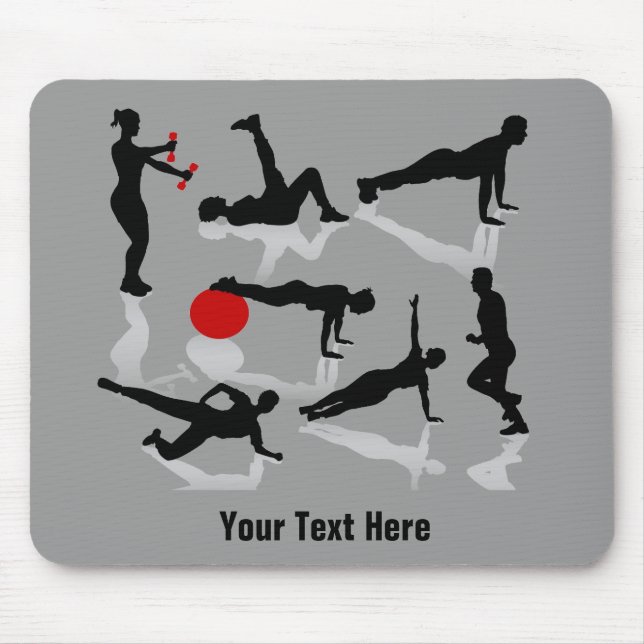 Exercise Figures (personalised) Mouse Pad (Front)