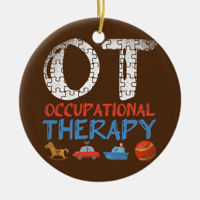 Exercise OT Occupational Therapy Occupational Ceramic Tree Decoration (Front)