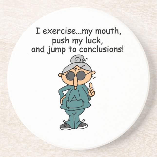 Exercise, Push, Jump Humour Coaster (Front)