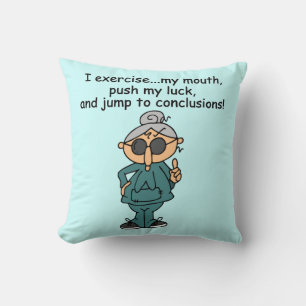 Exercise, Push, Jump Humour Cushion