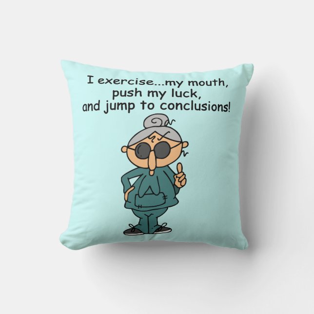 Exercise, Push, Jump Humour Cushion (Front)