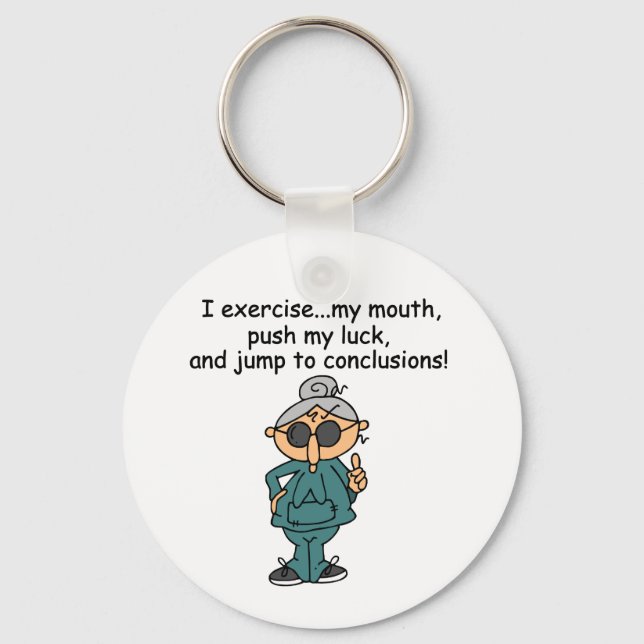 Exercise, Push, Jump Humour Key Ring (Front)