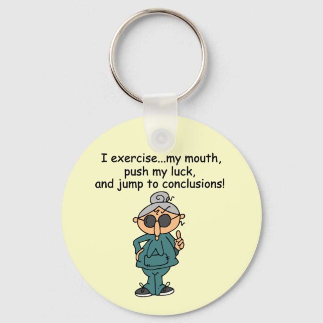 Exercise, Push, Jump Humour Key Ring (Front)