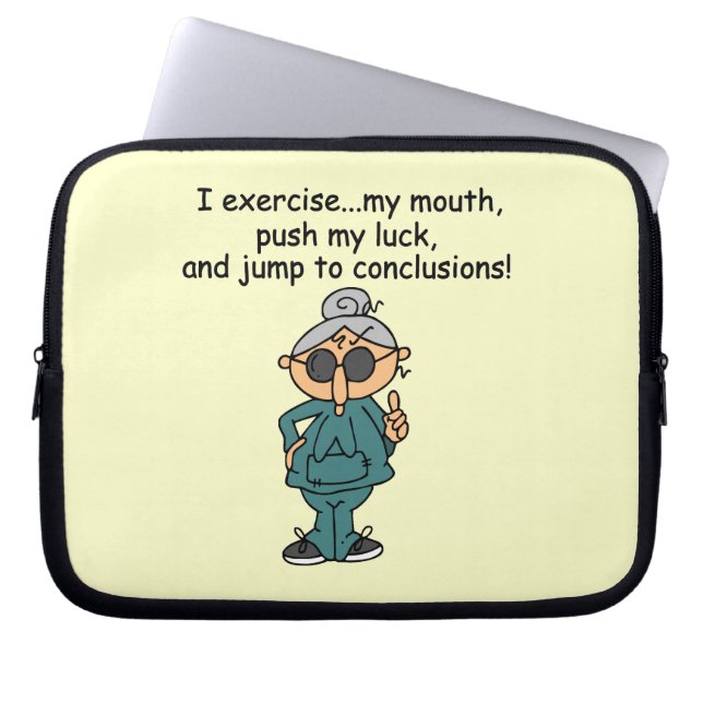 Exercise, Push, Jump Humour Laptop Sleeve (Front)