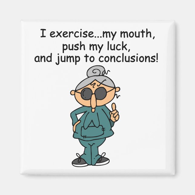 Exercise, Push, Jump Humour Magnet (Front)