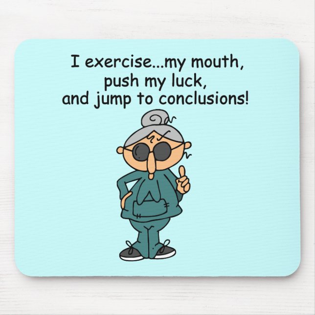Exercise, Push, Jump Humour Mouse Pad (Front)