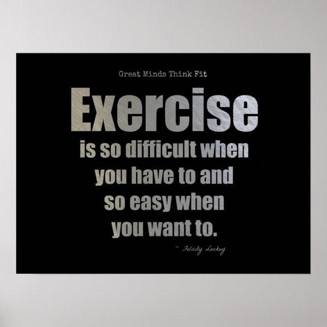 Exercise Quote For Success! Poster (Front)