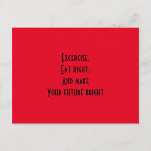 Exercise quote postcard