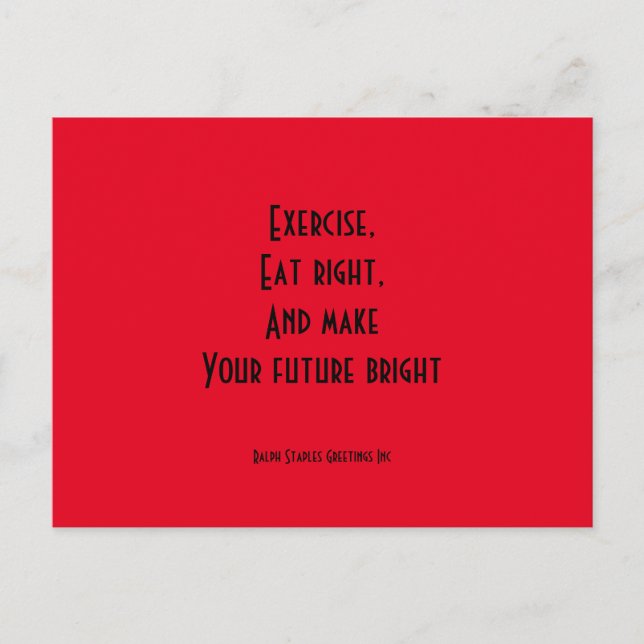 Exercise quote postcard (Front)