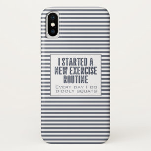 Exercise Routine Humour Blue Striped Case-Mate iPhone Case