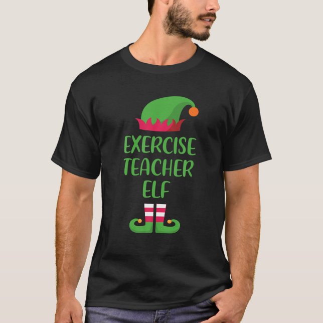 Exercise Teacher Elf Christmas Family Matching Gro T-Shirt (Front)