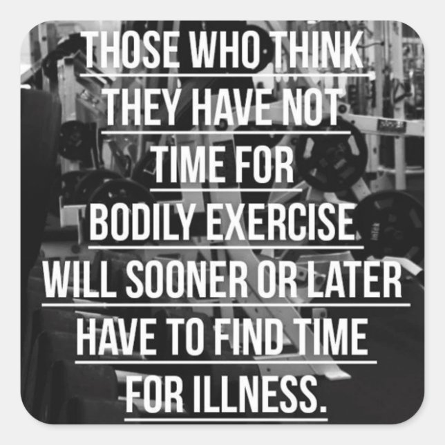 Exercise - Workout Motivational Square Sticker (Front)