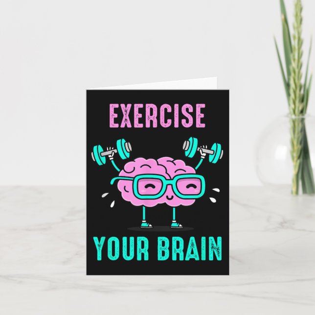 Exercise Your Brain Workout Your Brain Funny Graph Card (Front)