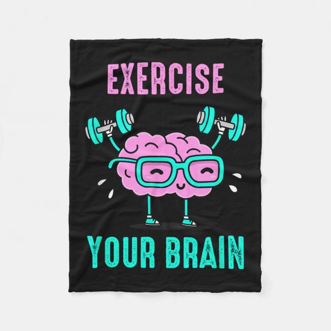 Exercise Your Brain Workout Your Brain Funny Graph Fleece Blanket (Front)
