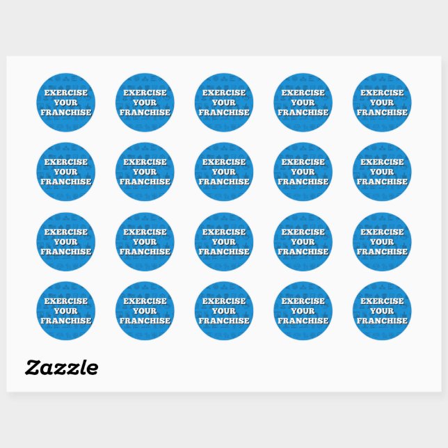 Exercise Your Franchise Stickers BLUE DEMOCRAT (Sheet)