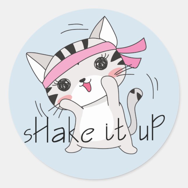 Exercising Cat Kitten Workout Sticker (Front)
