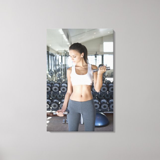 Exercising, Gym, Sport, Woman, Body care, Day, Canvas Print (Front)
