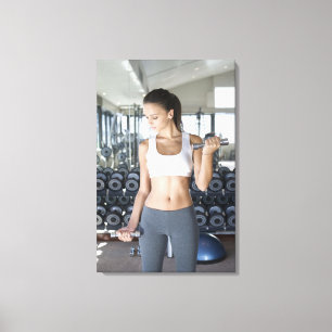Exercising, Gym, Sport, Woman, Body care, Day, Canvas Print