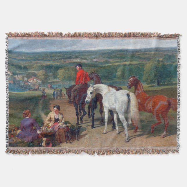 Exercising the Royal Horses John Frederick Herring Throw Blanket (Front)