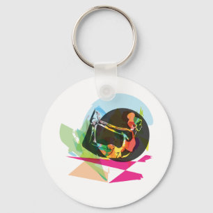 Exercising Woman Key Ring