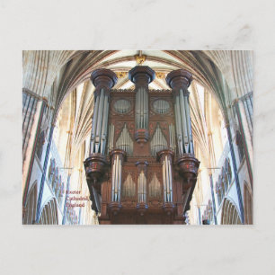 Exeter Cathedral organ, Devon, England, postcard