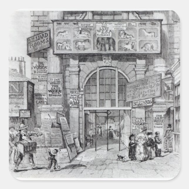 Exeter Change showing the entrance Square Sticker (Front)