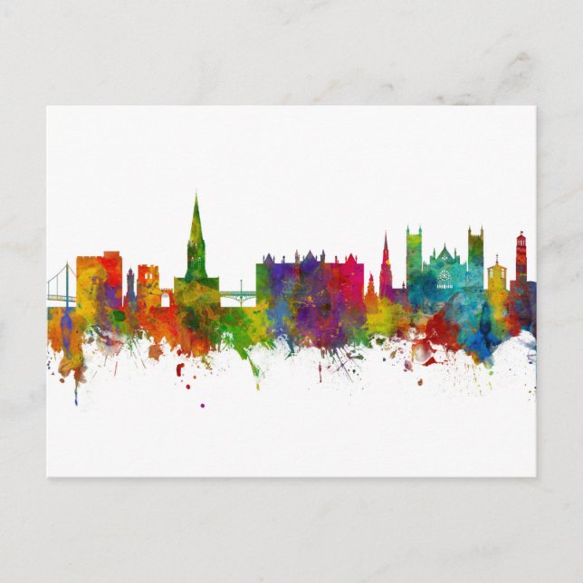 Exeter England Skyline Postcard (Front)