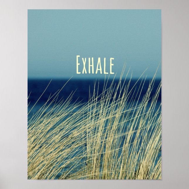 Exhale Calming Ocean Scene Poster (Front)
