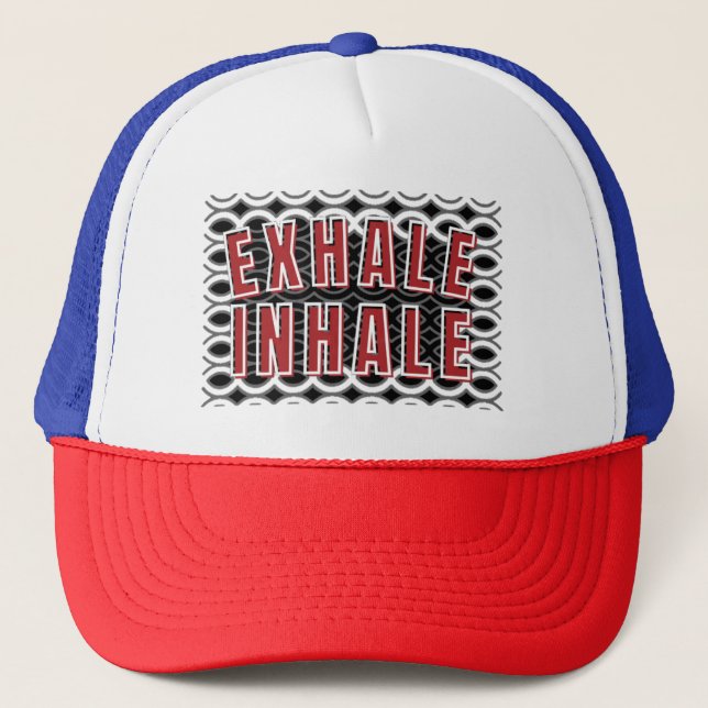 Exhale Inhale Yoga Meditation  Trucker Hat (Front)