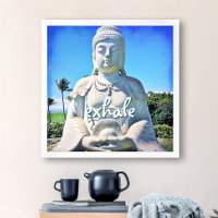 “Exhale” Quote Peaceful Hawaii White Buddha Photo