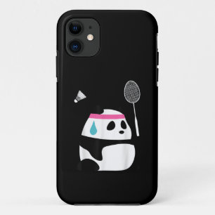 Exhausted badminton panda funny cute Case-Mate iPhone case