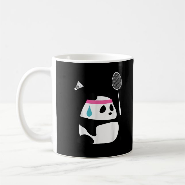 Exhausted badminton panda funny cute coffee mug (Left)