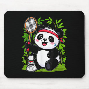 Exhausted Badminton Panda - Funny Cute Shuttle Ani Mouse Pad