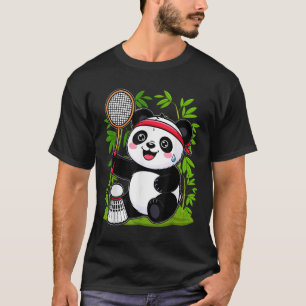 Exhausted Badminton Panda - Funny Cute Shuttle Ani T-Shirt