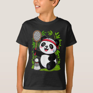 Exhausted Badminton Panda - Funny Cute Shuttle Ani T-Shirt
