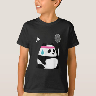 Exhausted badminton panda funny cute T-Shirt