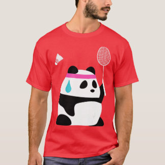 Exhausted Badminton Panda  Funny Sweet Badminton A T-Shirt