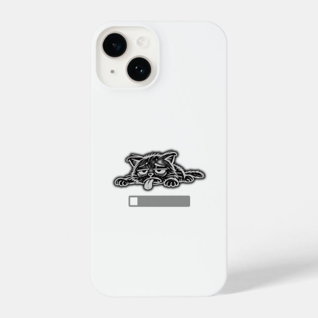 Exhausted cat iPhone case (Back)