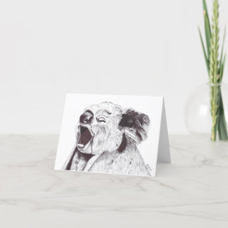 EXHAUSTED KOALA THANK YOU CARD