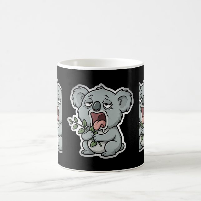 Exhausted Koala Yawning Funny Coffee Mug (Center)