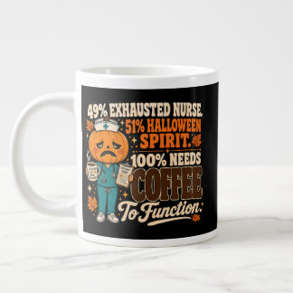 Exhausted Nurse Halloween Black Coffee Mug Gift
