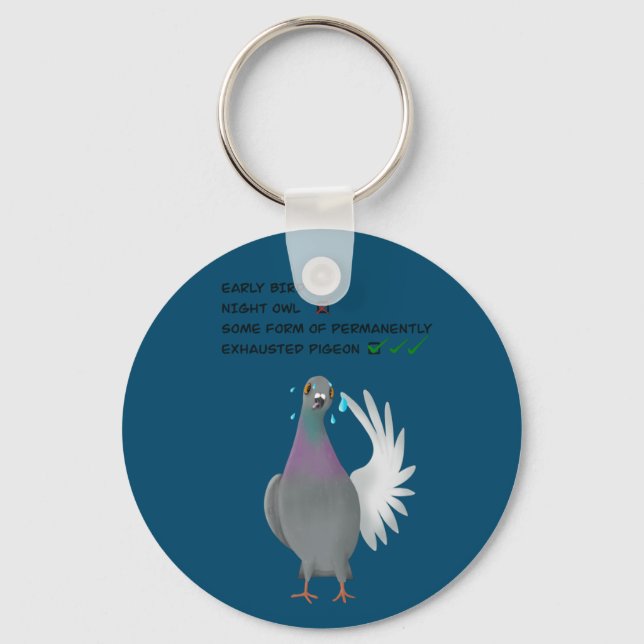 Exhausted pigeon key ring (Front)