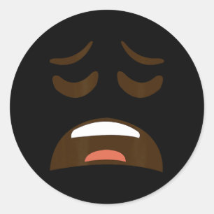 Exhausted Tired Face Emoticon Costume Easy Hallowe Classic Round Sticker