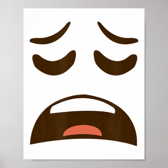 Exhausted Tired Face Emoticon Costume Easy Hallowe Poster (Front)