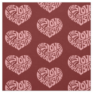 Exhausting Love Heart Pattern Fabric