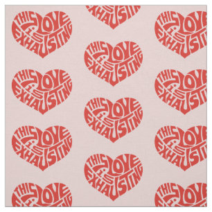 Exhausting Love Heart Pattern Fabric