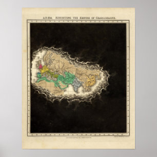 Exhibiting The Empire of Charlemagne 814 AD Poster